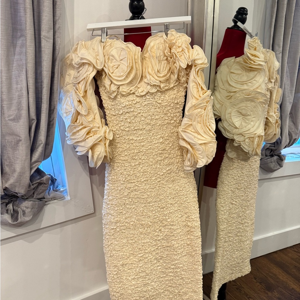 Mara Hoffman Cream Textured Midi Dress